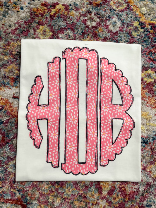 PINK DAISY MONOGRAM