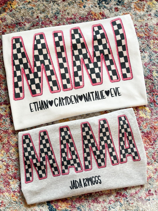 CHECKERED NAME TEES