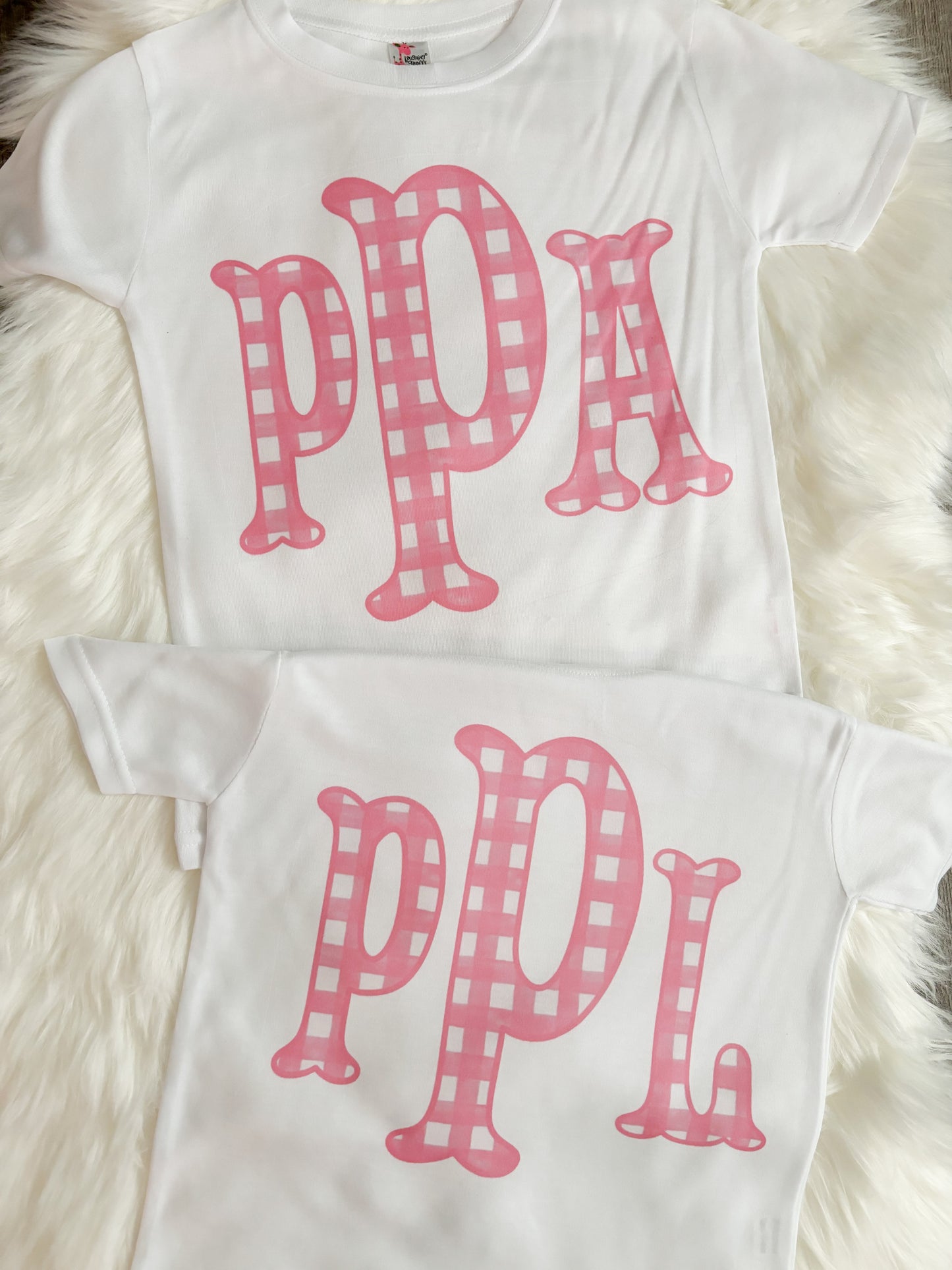 PINK PLAID MONOGRAM