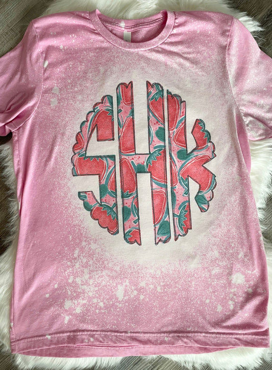 BLEACHED STRAWBERRY MONOGRAM