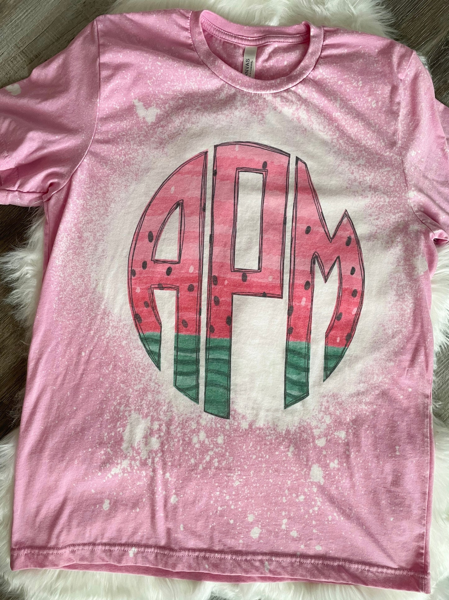 BLEACHED WATERMELON MONOGRAM