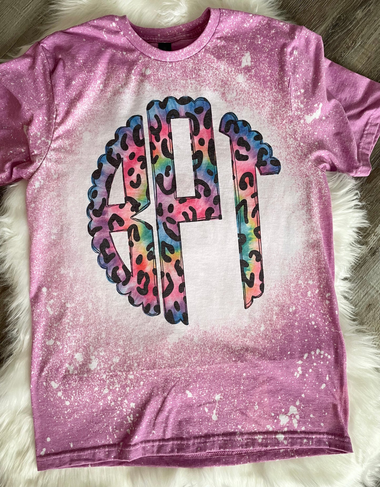 BLEACHED RAINBOW LEOPARD MONOGRAM